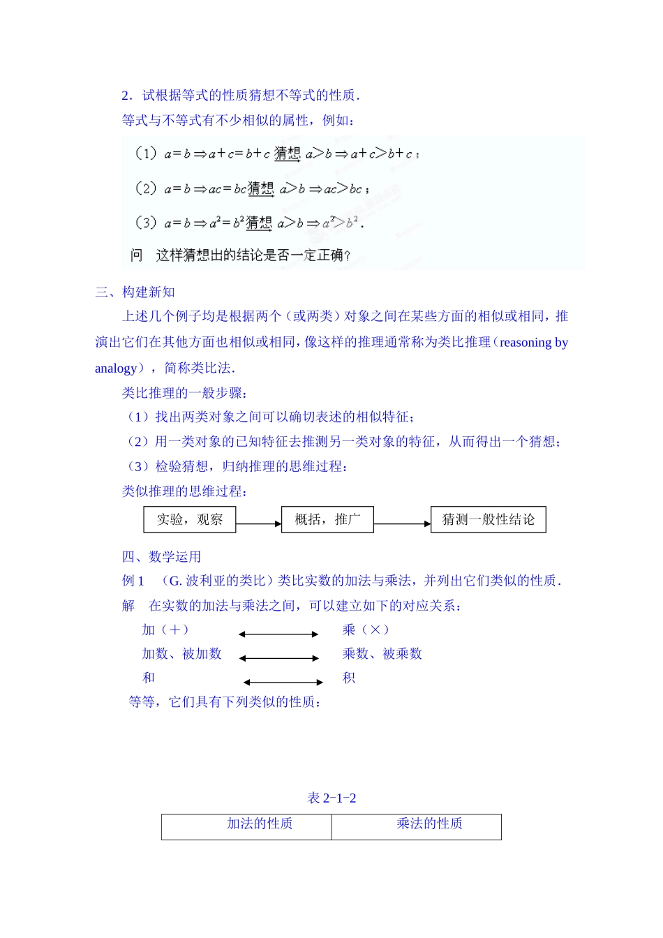 高中数学教案选修2-2《2.1.1 合情推理（2）》.doc_第2页