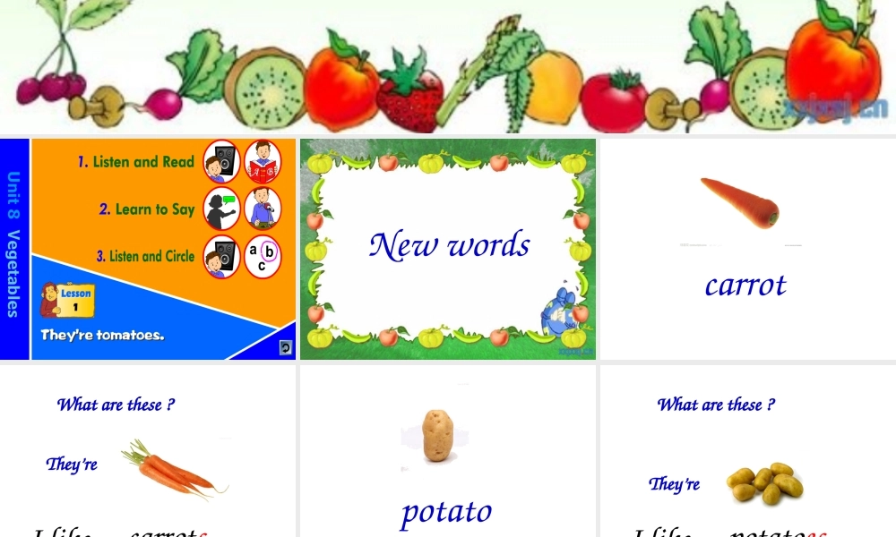 2019春北师大版（三起）三下Unit 8《Vegetables》ppt课件1.ppt