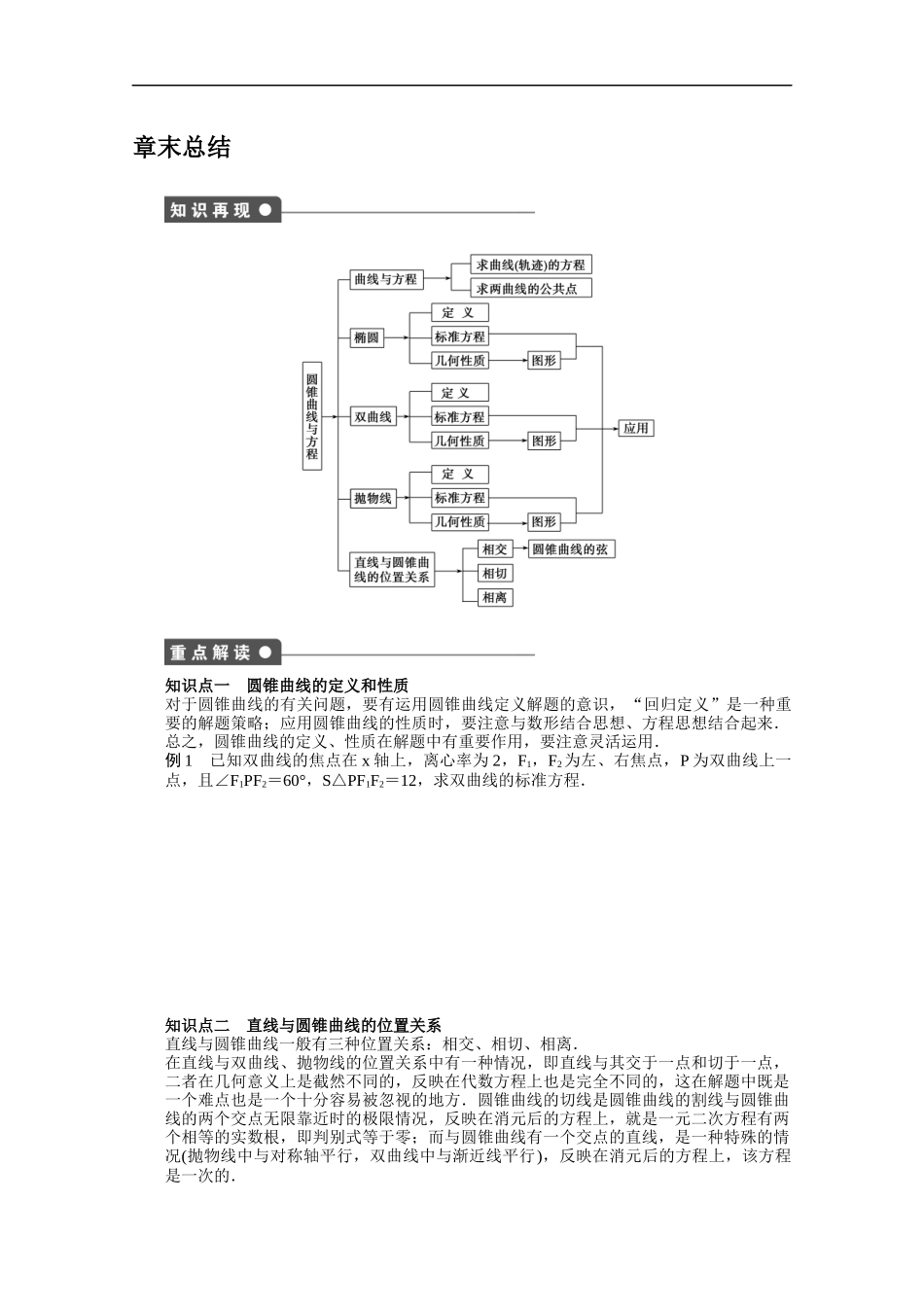 高中数学（人教版A版选修2-1）配套课时作业：第二章　圆锥曲线与方程章末总结 Word版含答案.docx_第1页