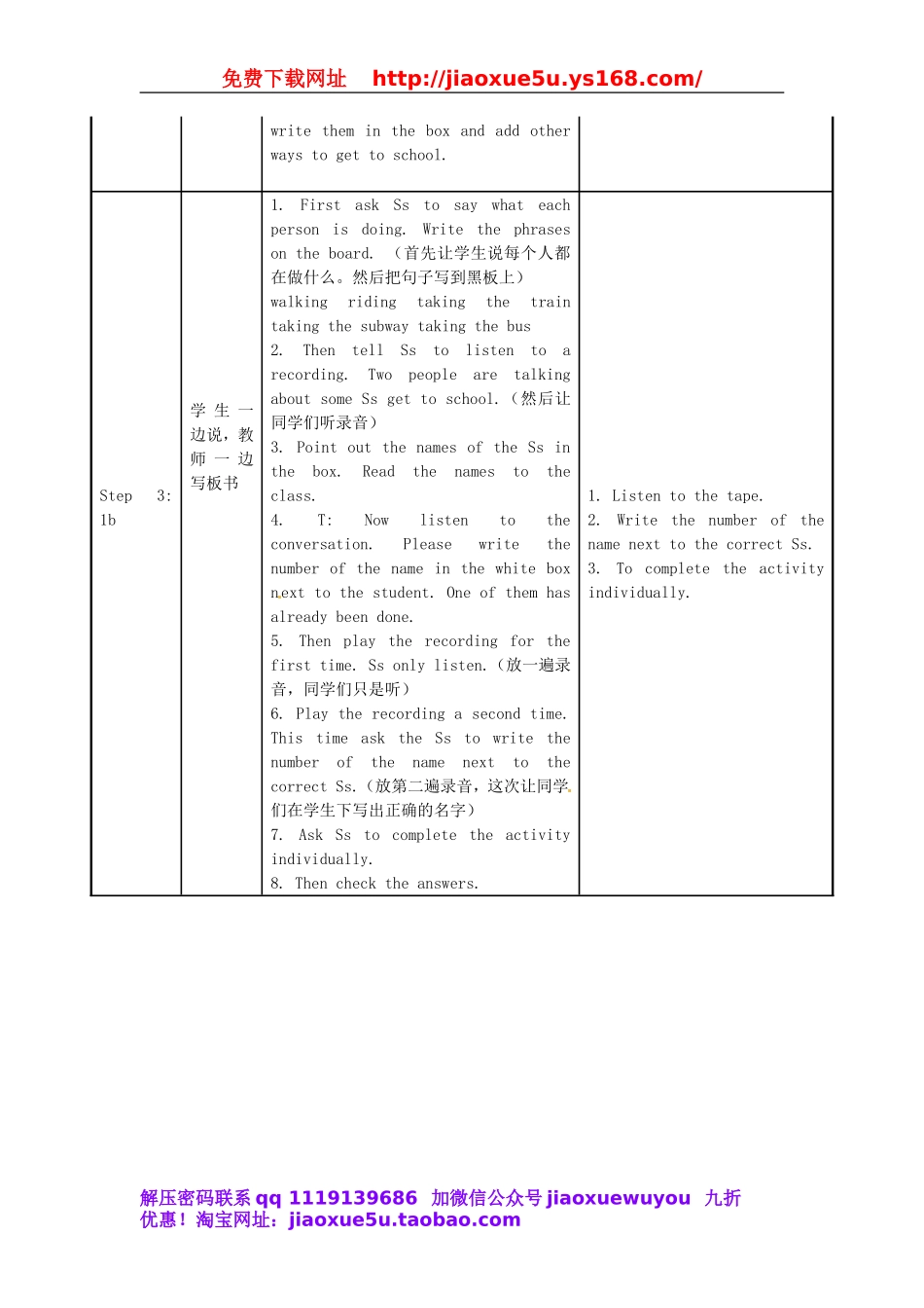 七年级英语下册 Unit 3 How do you get to school教案2 （新版）人教新目标版.doc_第2页