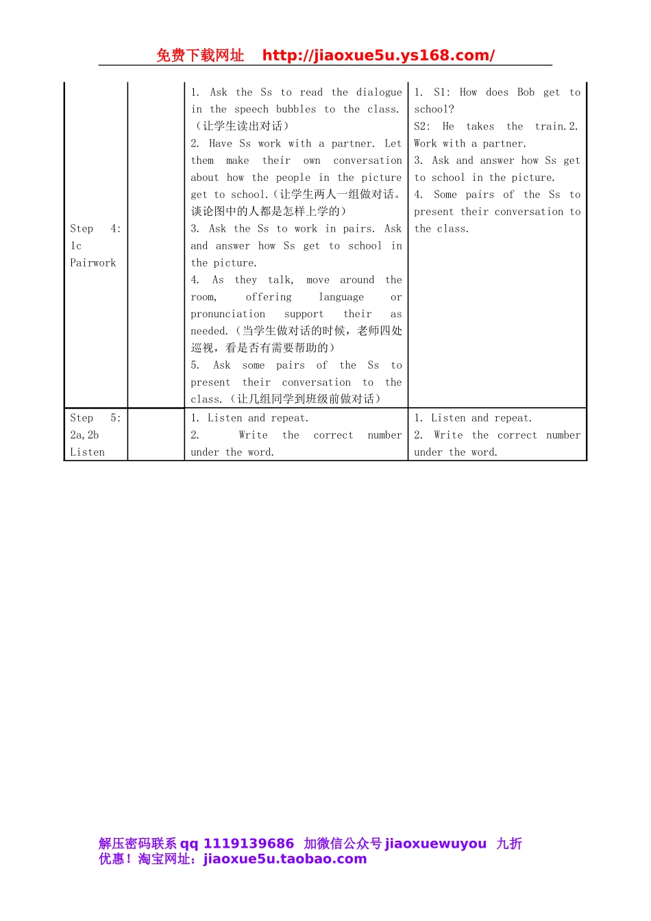 七年级英语下册 Unit 3 How do you get to school教案2 （新版）人教新目标版.doc_第3页