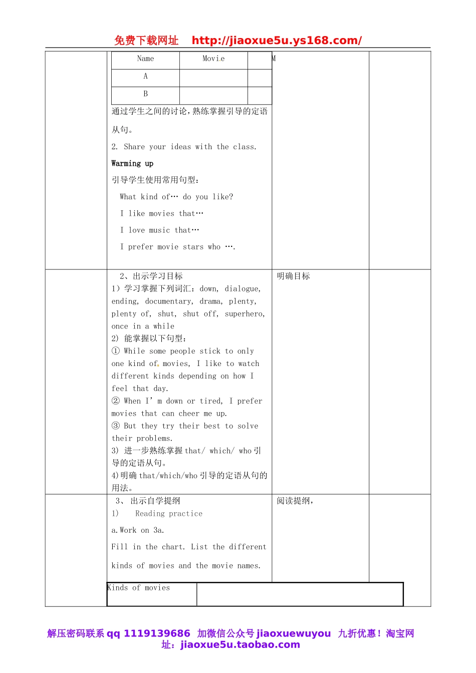 吉林省梅河口市曙光镇中学九年级英语全册 Unit 9 I like music that I can dance to Section A（3a-4c）教案.doc_第2页