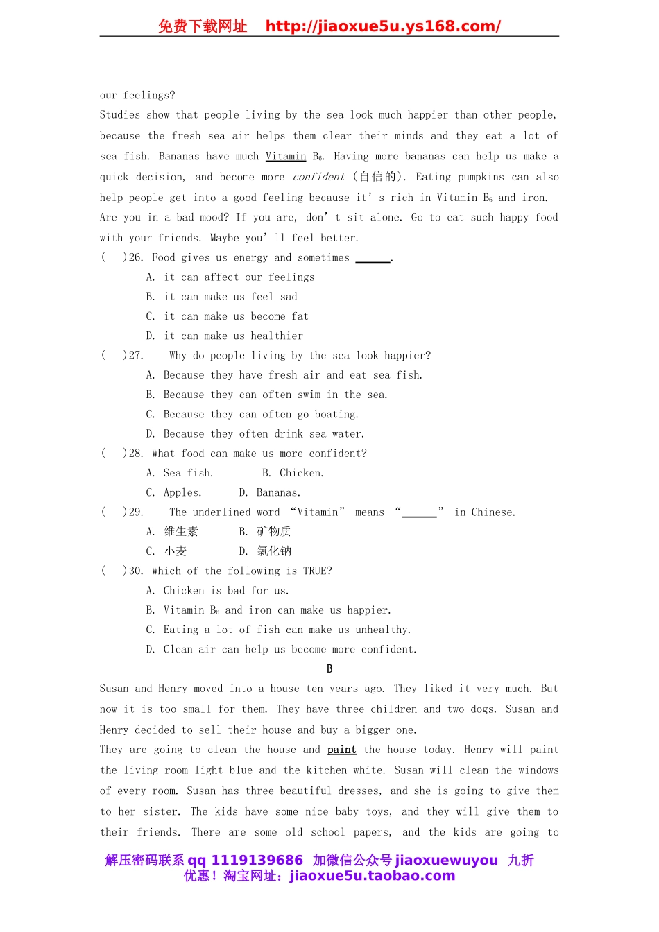 八年级英语上册 Unit 7 Will people have robots综合测试题.doc_第3页