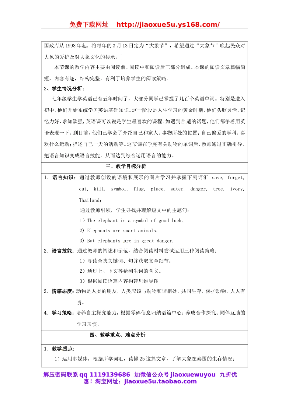 安徽省庐江县第4中学七年级英语下册 Unit 5 Why do you like pandas教案 （新版）人教新目标版.doc_第2页