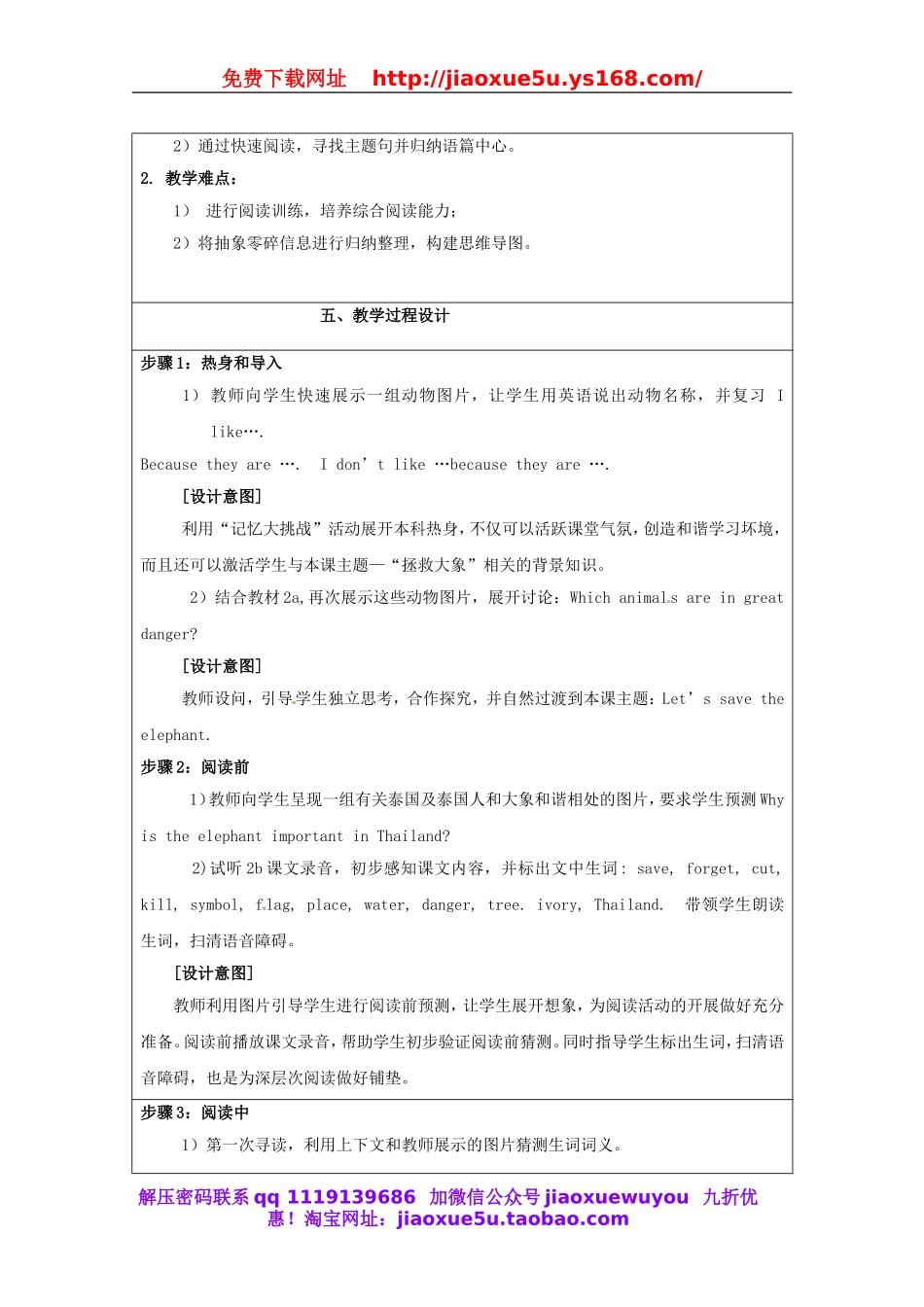 安徽省庐江县第4中学七年级英语下册 Unit 5 Why do you like pandas教案 （新版）人教新目标版.doc_第3页