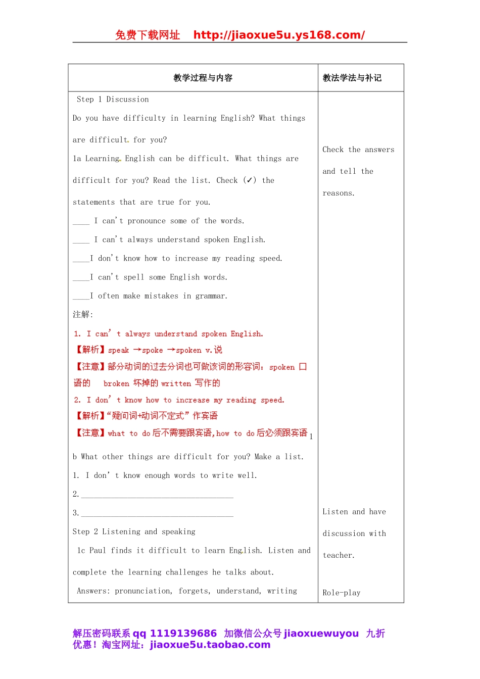 山东省临沂市费城镇初级中学九年级英语全册 Unit 1 How can we become good learners？（第4课时）教案 （新版）人教新目标版.doc_第2页