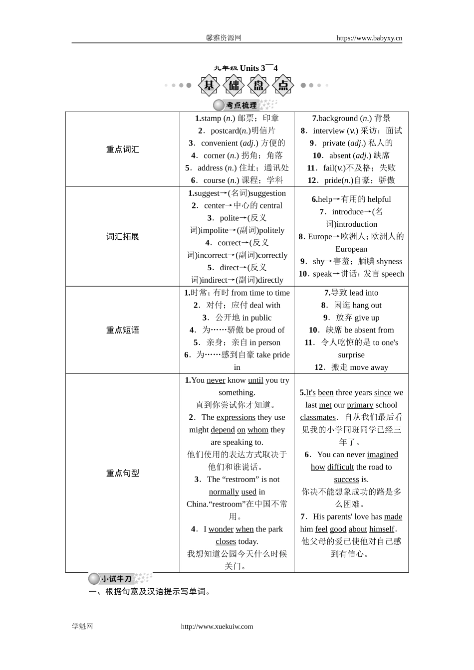 九年级Units 3～4.doc_第1页