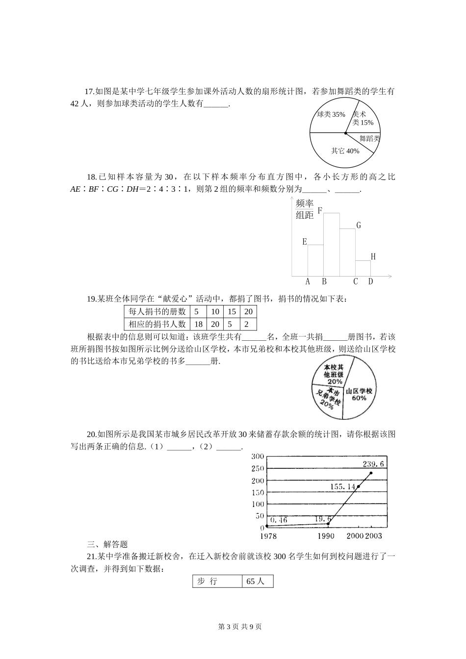 新人教（七下）第十章《数据的收集、整理与描述》水平测试（五）.doc_第3页