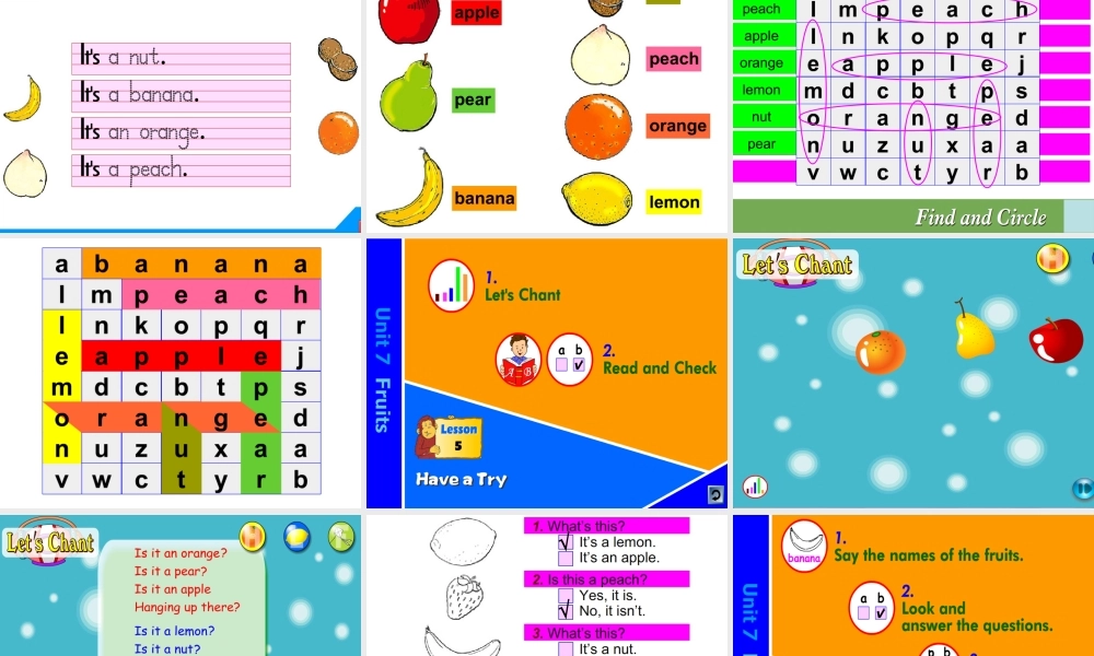 三年级下英语课件-Unit 7 Fruits (3)-北师大版(三起）.ppt