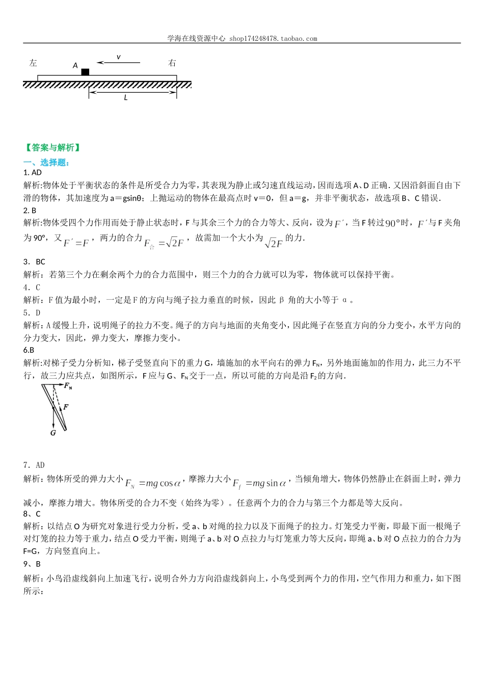 巩固练习 求解平衡力的几种方法 基础.doc_第3页