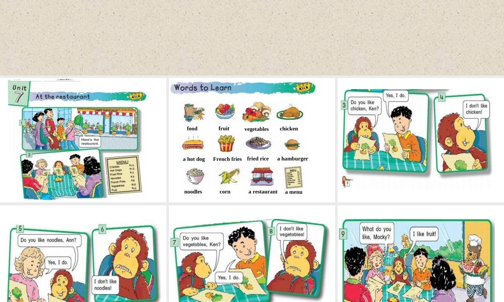 北师大版(三起)四下《Unit 7 At the restaurant》ppt课件1.ppt