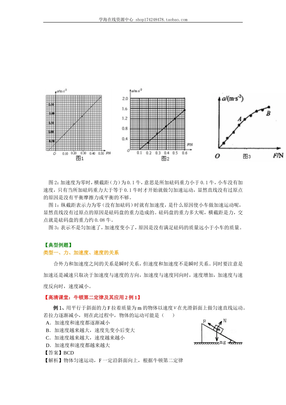 牛顿第二定律及其应用 知识讲解 提高.doc_第3页