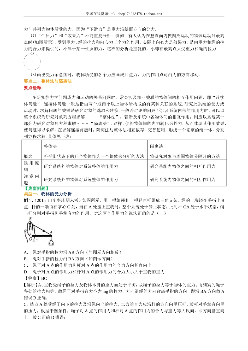 知识讲解 平衡条件下的受力分析 （基础）.doc_第2页
