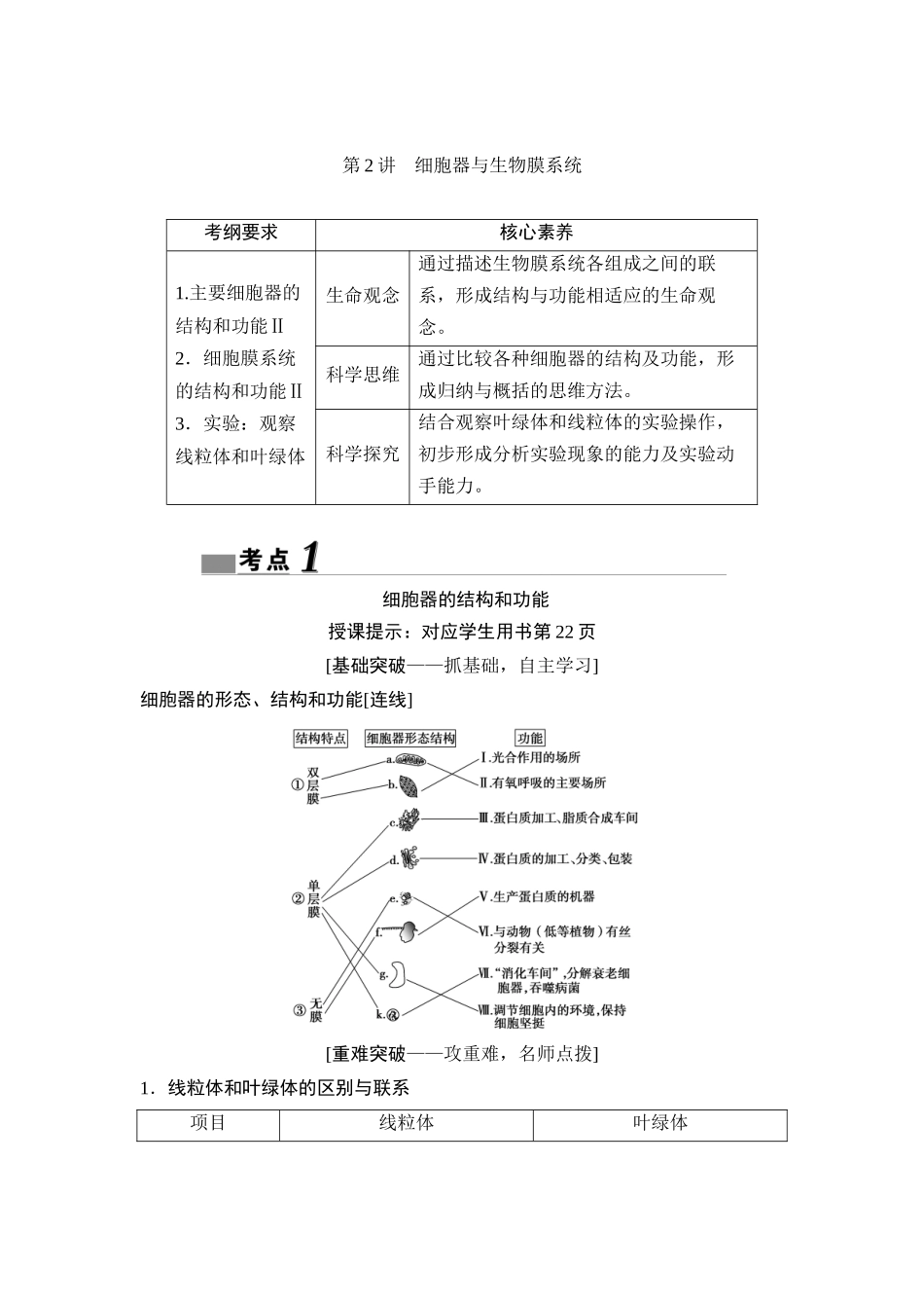 第2讲　细胞器与生物膜系统.docx_第1页
