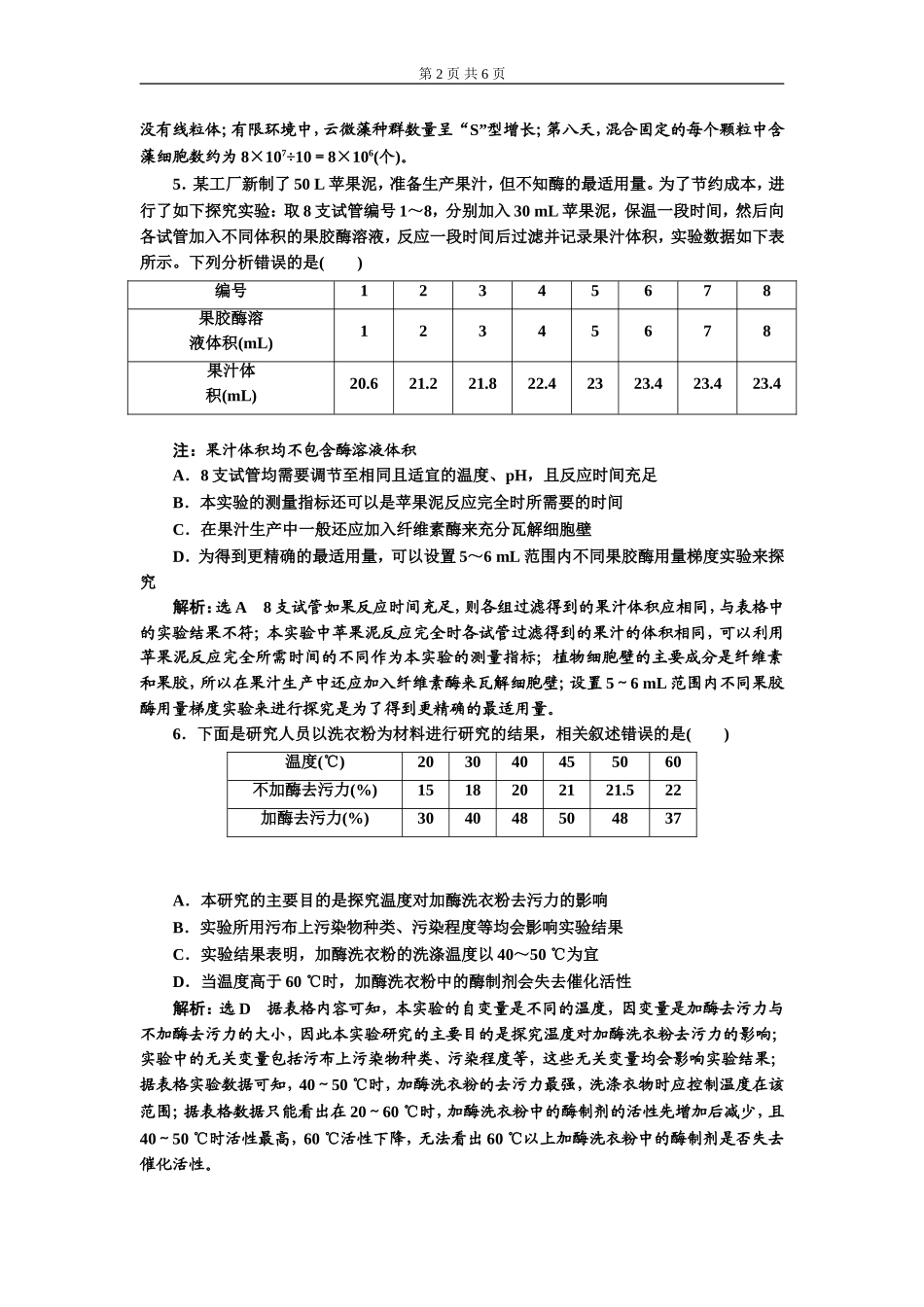 课下达标检测（三十八）酶的应用.doc_第2页