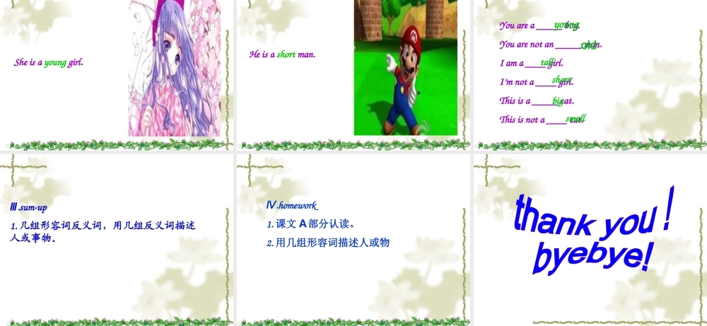 四年级下英语课件-Unit8 big bird（6）-北师大版(三起).ppt