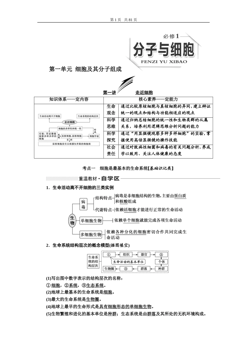 第一单元细胞及其分子组成.doc_第1页