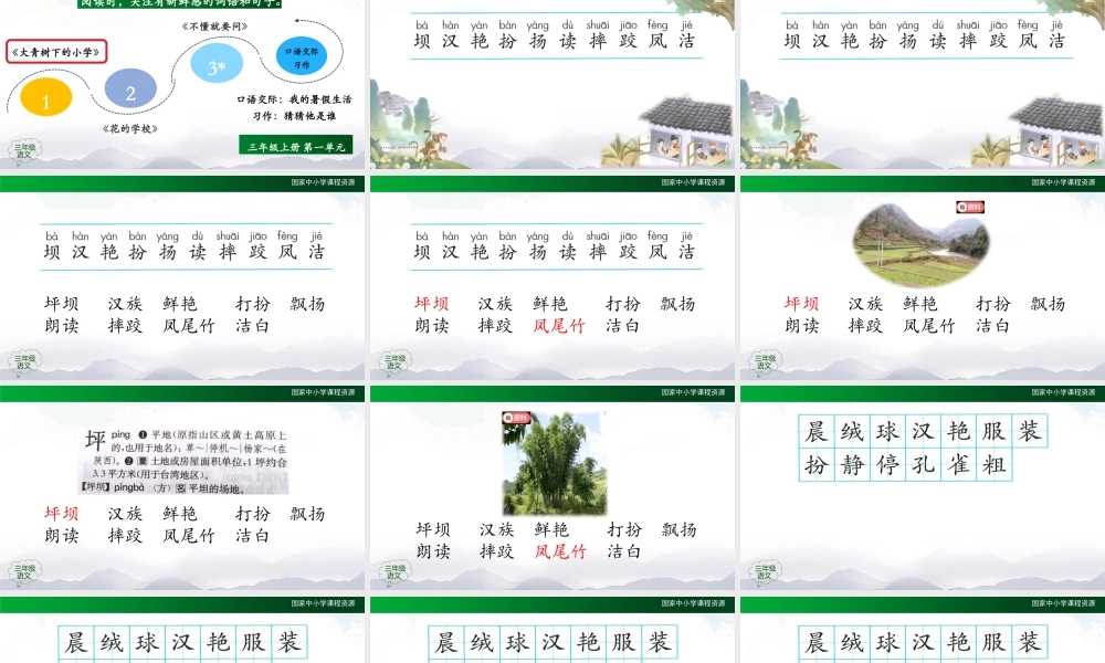 0902三年级语文（统编版）《大青树下的小学》(第一课时)-教学课件 .pptx