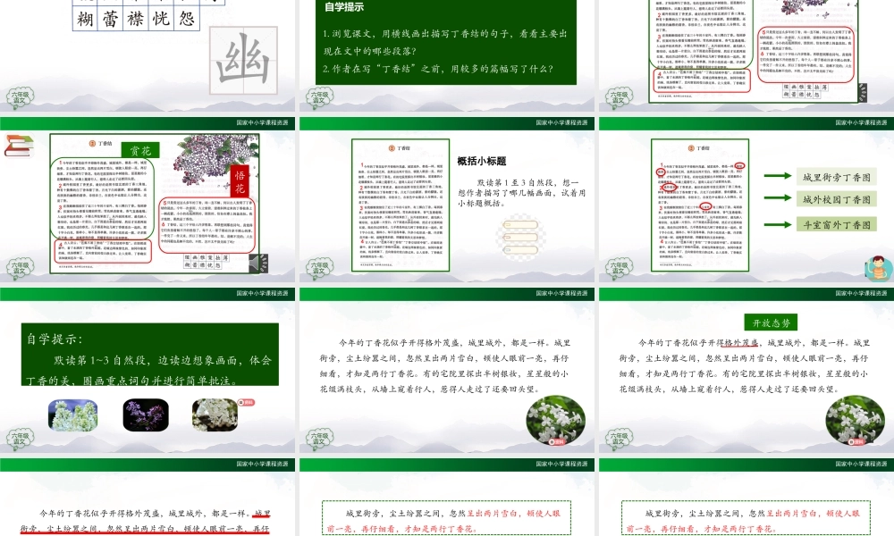 0903六年级【语文(统编版)】丁香结（第一课时）-教学课件（www.xue-ba.org学霸网）.pptx