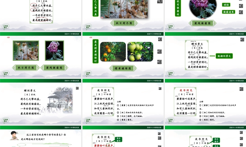 0916三年级语文（统编版）《古诗三首》(第二课时)-教学课件 .pptx