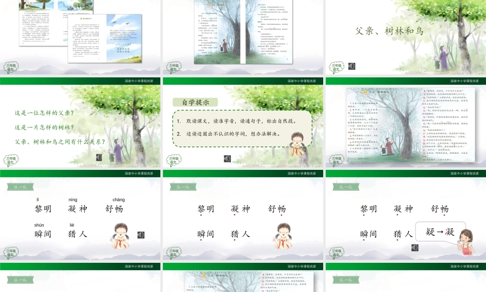 1127三年级【语文(统编版)】《父亲、树林和鸟》第一课时-2PPT课件 .pptx