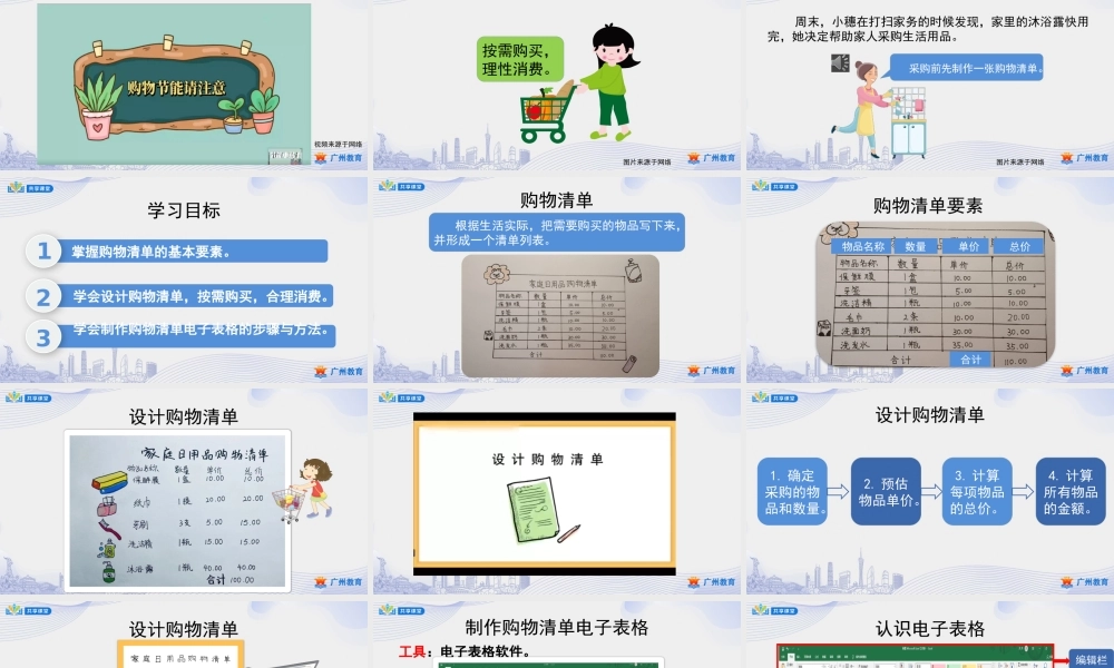 课时13_第四单元 我是家庭采购员_设计与制作购物清单（二）-课件.pptx