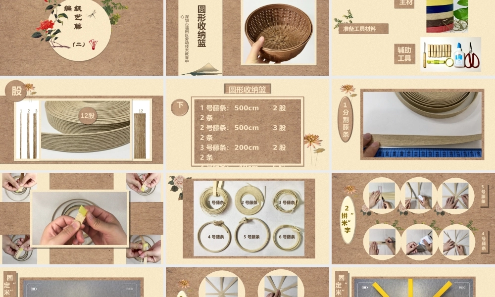 课时20291_纸艺藤编（二） 圆形收纳篮-丁慧纸艺藤编（二） .ppt