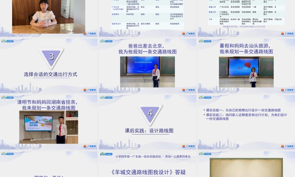 课时6_第四单元羊城交通通四方_第2课时 羊城交通路线图我设计-课件.ppt