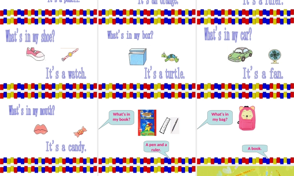 Unit 1 Let's go to school. Lesson 3--What's in句型.ppt