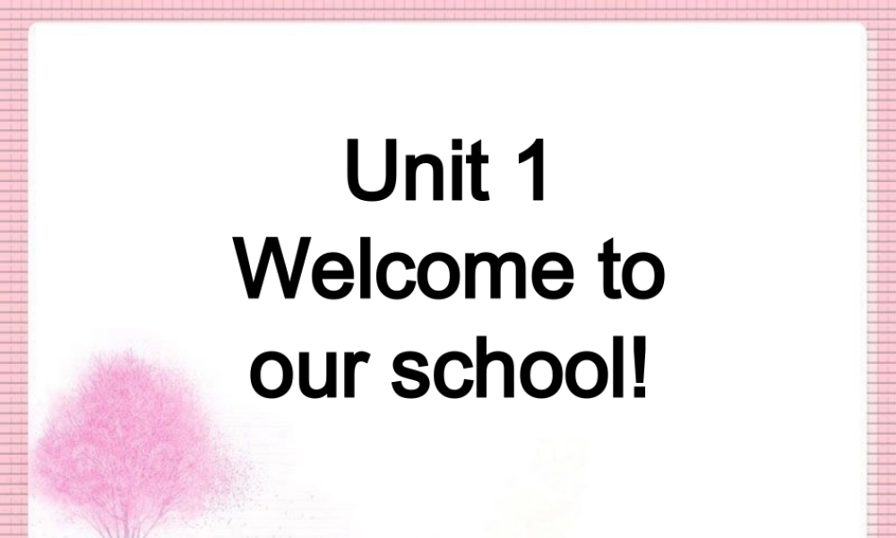 Unit 1 Welcome to our school Lesson 2--单词句型操练.ppt