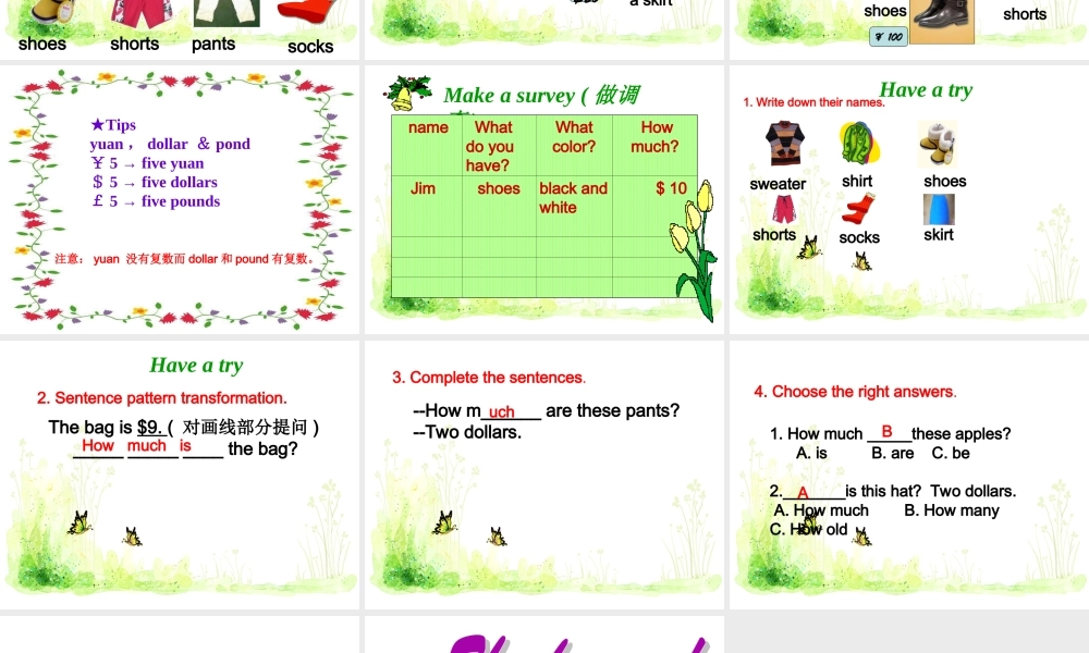 Unit 2 Can I help you Lesson 11--询问物品价格.ppt
