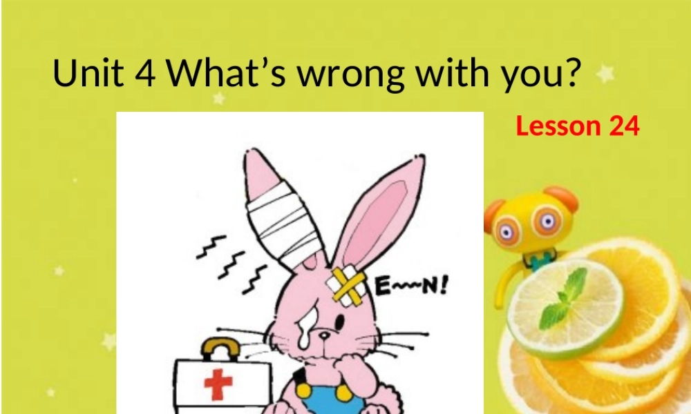 Unit 4 What's wrong with you Lesson 24 课件2.ppt