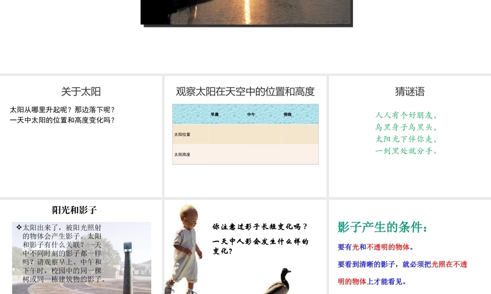 冀教小学科学四上册《13太阳和影子》PPT课件.ppt
