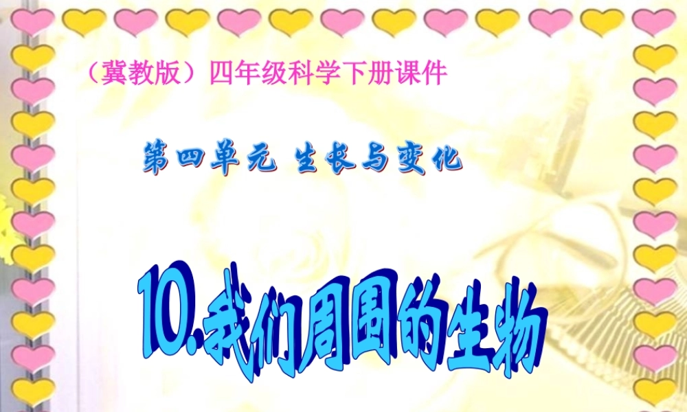 冀教小学科学四下册《10周围的生物 》PPT课件.ppt