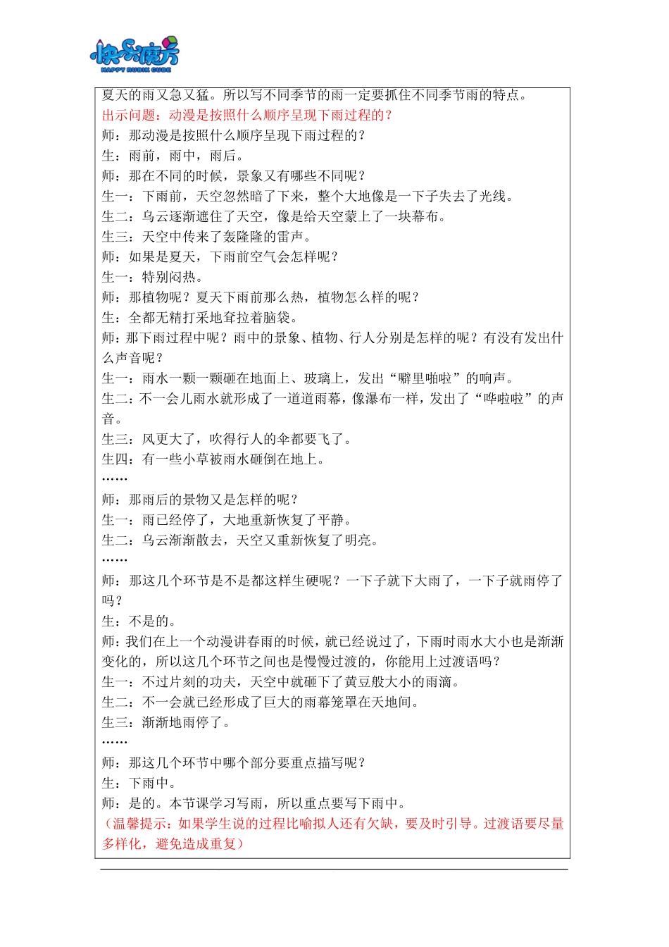 18秋快乐魔方作文升级版基础篇第13讲：雨——学写变化的景物（动漫教案）.doc_第3页