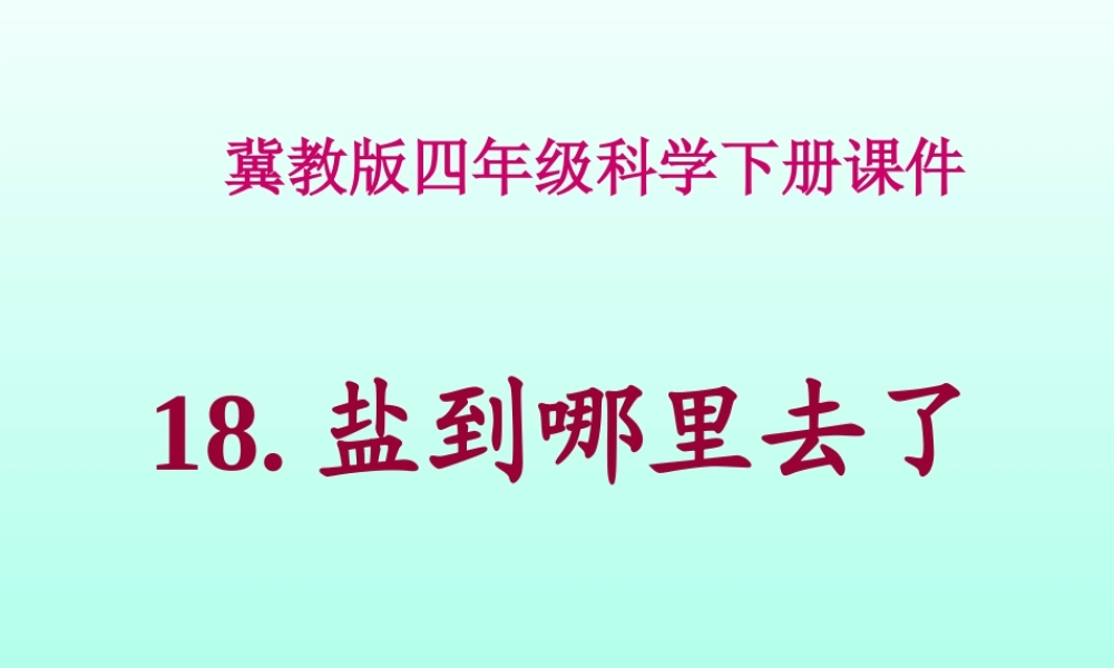 冀教小学科学四下册《18盐到哪里去了 》PPT课件 (3) .ppt