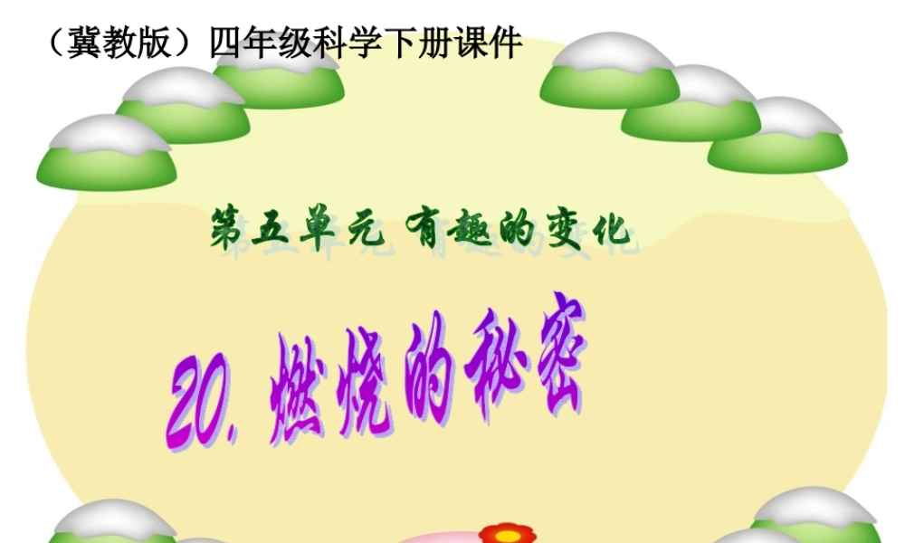冀教小学科学四下册《20燃烧的秘密 》PPT课件.ppt