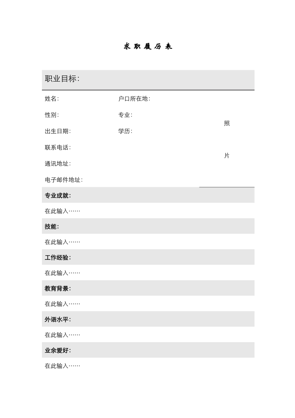 077.灰白履历表_表格式_1页式_无内容_无封面.doc_第1页