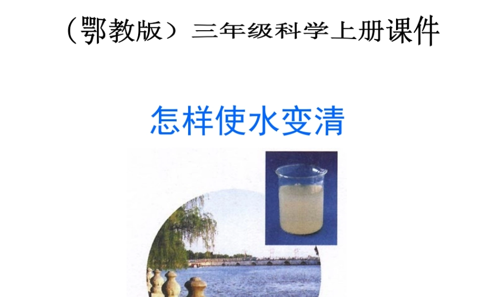 鄂教版小学科学三上《9怎样使水变清》PPT课件 (1)【虚拟宝库网www.xunibaoku.com】.ppt