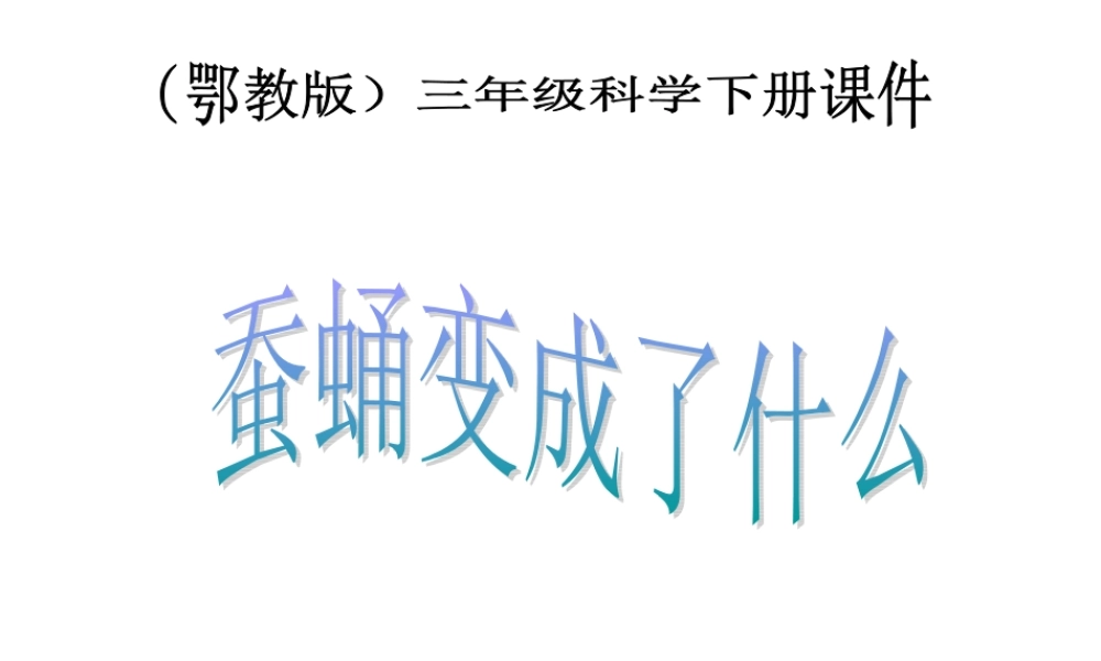 鄂教版小学科学三下《9.蚕蛹变成了什么》PPT课件(3) 【学霸网www.xue-ba.org】.ppt