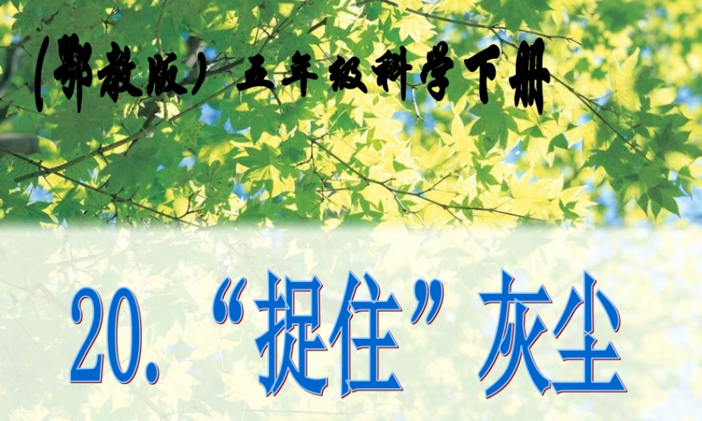 鄂教版小学科学五下《20.“捉住”灰尘》PPT课件【虚拟宝库网www.xunibaoku.com】.ppt