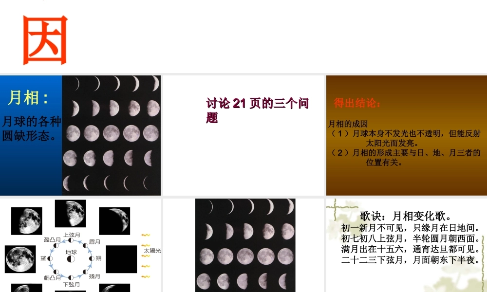 鄂教版小学科学六下《6.月相的成因》PPT课件【虚拟宝库网www.xunibaoku.com】.ppt