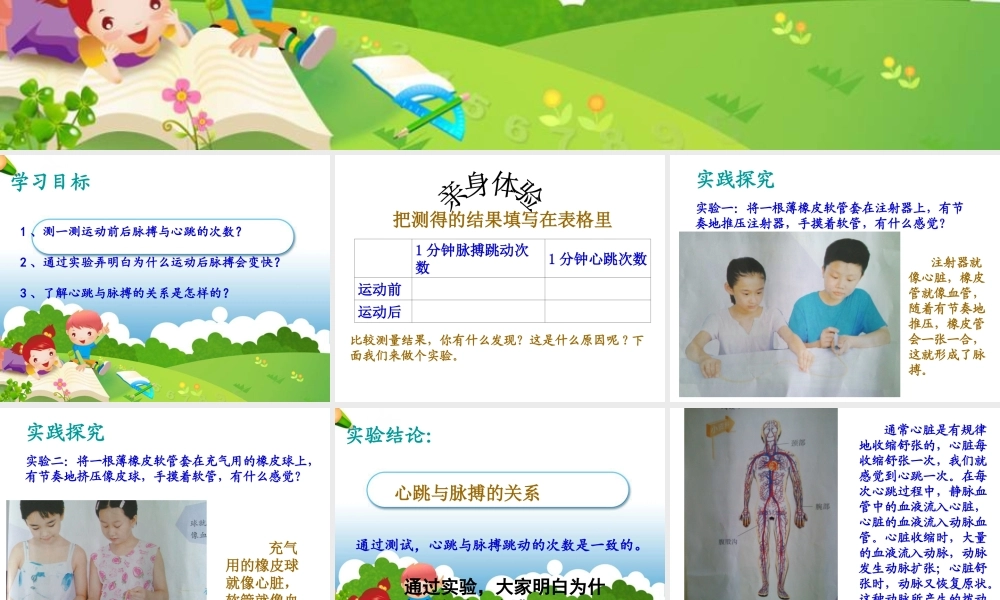 鄂教版小学科学四上《20运动与心跳》PPT课件【虚拟宝库网www.xunibaoku.com】.ppt