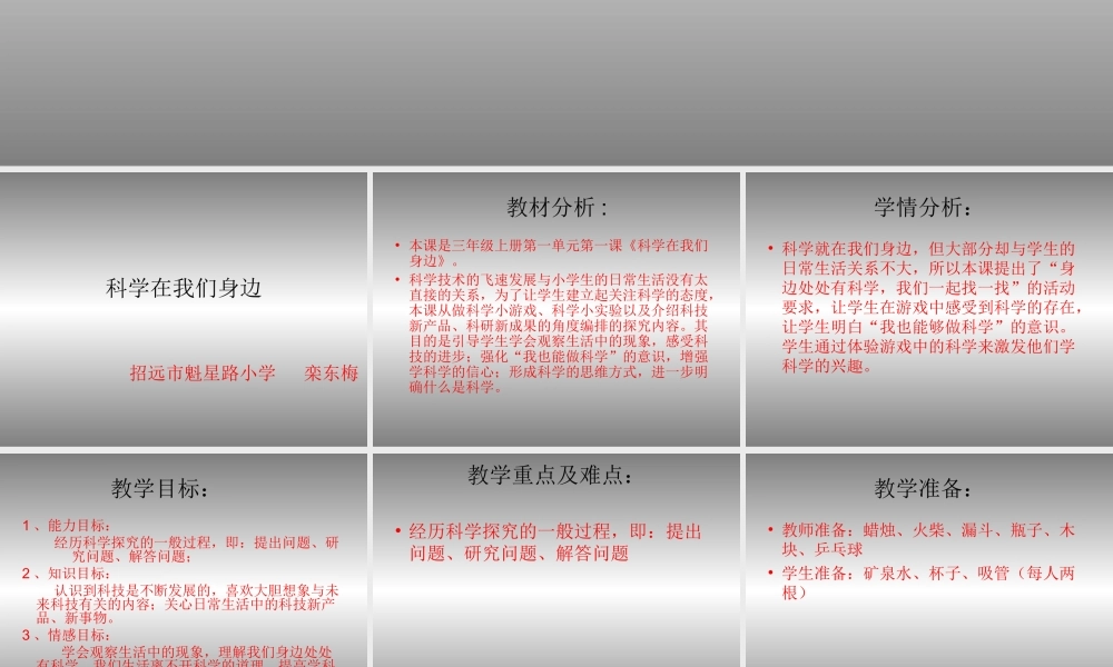 青岛小学科学三上《1 科学在我们身边》PPT课件 (1) 【虚拟宝库网www.xunibaoku.com】.ppt