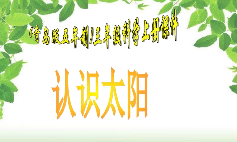 青岛小学科学三上《10 认识太阳》PPT课件 (2) 【虚拟宝库网www.xunibaoku.com】.ppt