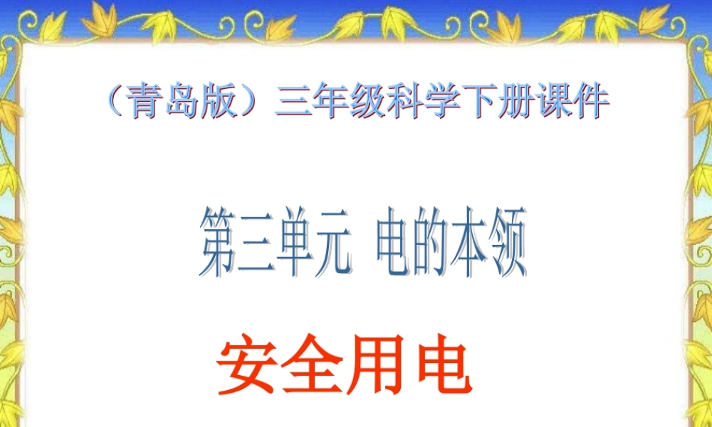 青岛小学科学三下《22 安全用电》PPT课件 .ppt