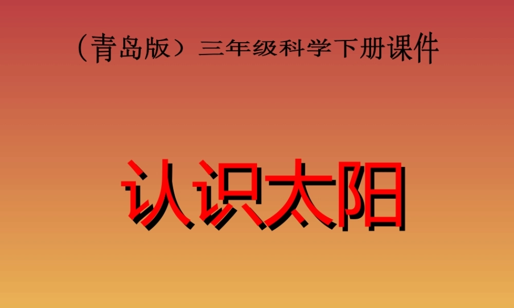 青岛小学科学三下《7 认识太阳》PPT课件 (2).ppt