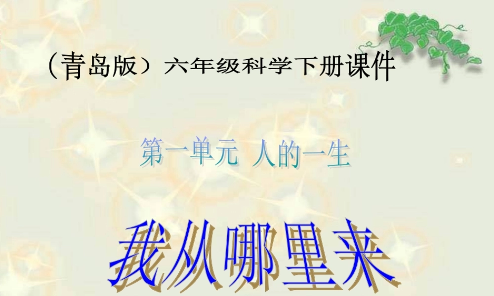 青岛小学科学六下《2 . 我从哪里来》PPT课件 (2) .ppt