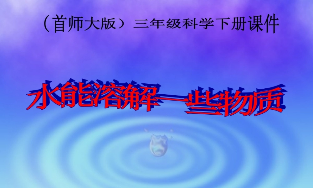 首师大小学科学三下《1.水能溶解一些物质》PPT课件(2) .ppt