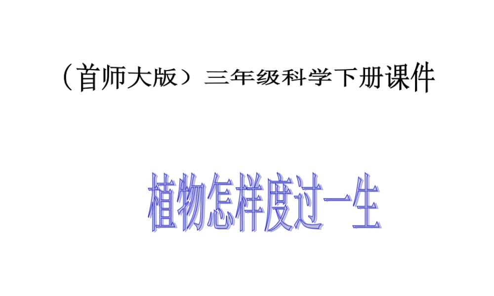 首师大小学科学三下《14.植物怎样度过一生》PPT课件(2) .ppt